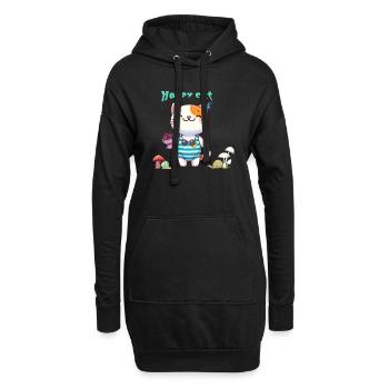 Cute cat - Hoodie-Kleid - Schwarz - Vorne
