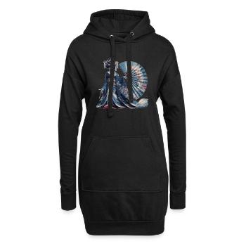 Kulturelle Schätze der Geisha - Hoodie-Kleid - Schwarz - Vorne