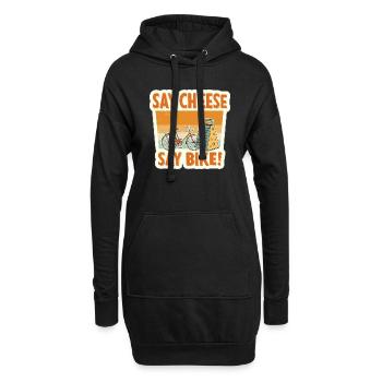Sag Käse, sag Bike! Retro-Stil - Hoodie-Kleid - Schwarz - Vorne