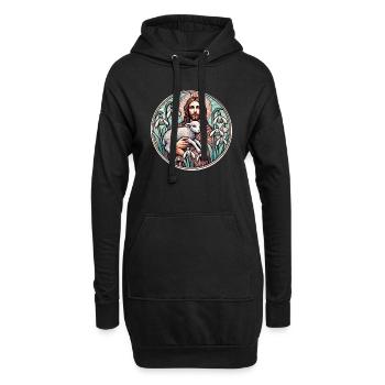 Hirte des Friedens - Hoodie-Kleid - Schwarz - Vorne