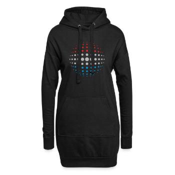 geo_dotsphere_luxembourg_3c01 - Hoodie-Kleid - Schwarz - Vorne