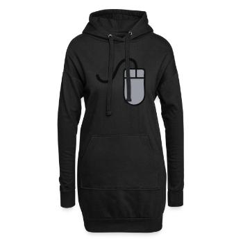Maus - Hoodie-Kleid - Schwarz - Vorne