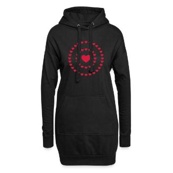 Heart, le cœur, l'amour, la Saint-Valentin, Saint - Sweat-shirt à capuche long Femme - noir - Devant
