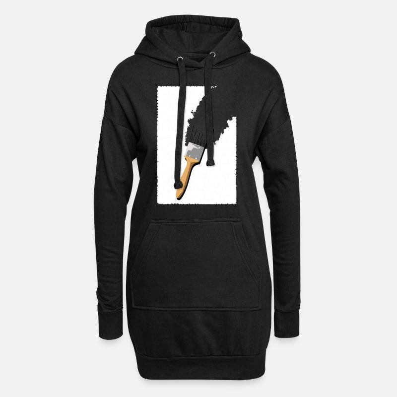 brossé - Sweat-shirt à capuche long Femme - noir
