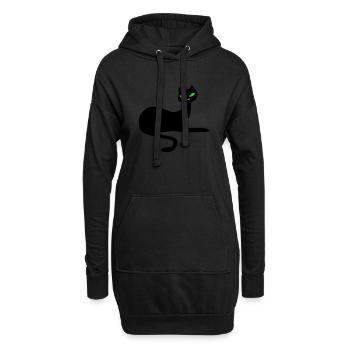 Retro Katze : Eleganz von Patjila - Hoodie-Kleid - Schwarz - Vorne