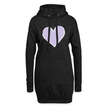 Lavender Heart - Sweat-shirt à capuche long Femme - noir - Devant