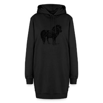 horse404 - Hoodie-Kleid - Schwarz - Vorne - AI Model Female 172 light (172cm)