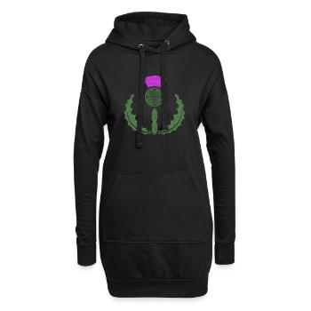 Celtic Knotwork Thistle - Hoodie Dress - black - Front