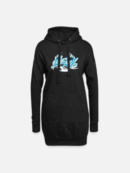 Marseille Tattoo - Hoodie-Kleid - Schwarz
