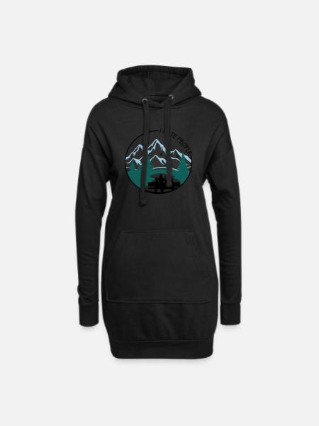 I hate people... - Hoodie-Kleid - Schwarz