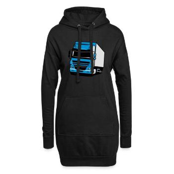 Camión remolque de camión - Sweat-shirt à capuche long Femme - noir - Devant