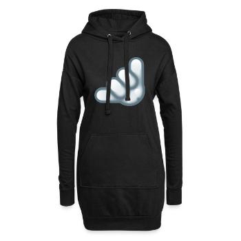 Smiley Hand Signal - Hoodie-Kleid - Schwarz - Vorne