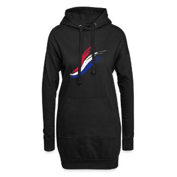 Drapeau de la France couleur peinte baisse patrie équipe - Sweat-shirt à capuche long Femme - noir - Devant