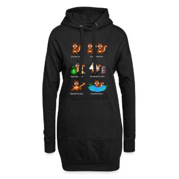 écureuils, écureuils, écureuils, cheikhs, - Sweat-shirt à capuche long Femme - noir - Devant