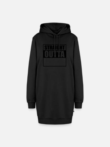 straight outta design - Hoodie-Kleid - Schwarz