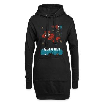 Gagarin Katze - Ich sehe dort oben keinen Gott - Hoodie-Kleid - Schwarz - Vorne