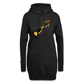 Flaschen-Alkohol-Verschluss springt - Hoodie-Kleid - Schwarz - Vorne