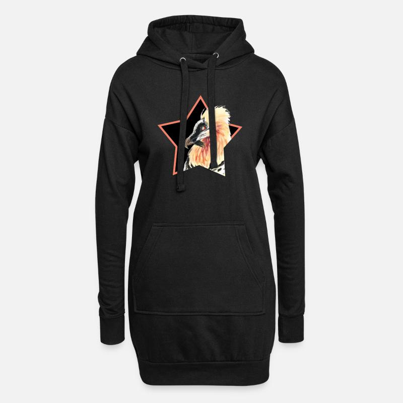 Bartgeier - Hoodie-Kleid - Schwarz