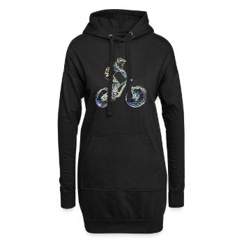 vtt mtb downhill - Sweat-shirt à capuche long Femme - noir - Devant