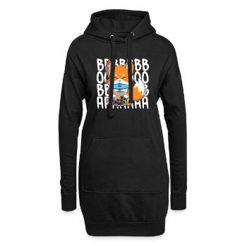 Boba Fuchs süße Blase Boba Tee kawaii süßer Fuchs - Hoodie-Kleid - Schwarz - Vorne