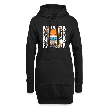 Boba Foxcute Kawaii Fox trinkt Bubble Tea - Hoodie-Kleid - Schwarz - Vorne
