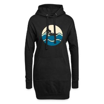 Vintage Classic Ride With The Wave Surfing - Hoodie-Kleid - Schwarz - Vorne