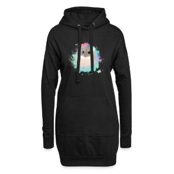 zwerghamster,hamster,bunt,graffiti,malerei,mint - Hoodie-Kleid - Schwarz - Vorne