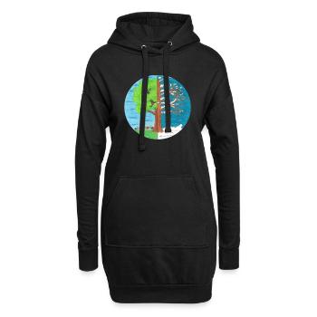 Summer and Winter - Sweat-shirt à capuche long Femme - noir - Devant