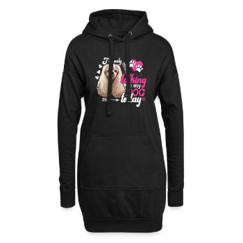 Cocker Spaniel Je ne parle qu’au plaisir du chien - Sweat-shirt à capuche long Femme - noir - Devant