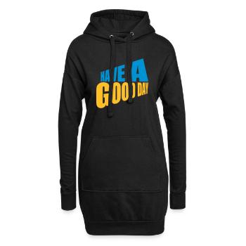 Bonne journée - Sweat-shirt à capuche long Femme - noir - Devant