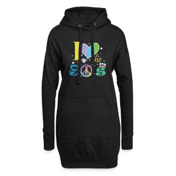 Proverbes des années 1990 Idée cadeau des années 90 - Sweat-shirt à capuche long Femme - noir - Devant