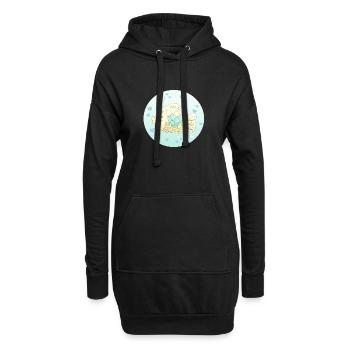 Poisson bleu - Sweat-shirt à capuche long Femme - noir - Devant