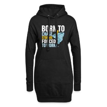 Né pour chasser les tempêtes forcées de travailler Météorologie W - Sweat-shirt à capuche long Femme - noir - Devant