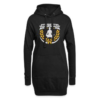 inhale exhale yoga Zitat - Hoodie-Kleid - Schwarz - Vorne