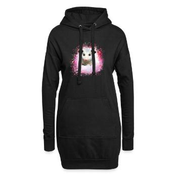 Opossum, souris, rongeur, graffiti - Sweat-shirt à capuche long Femme - noir - Devant