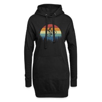 Mountainbike Vintage Sunset - Hoodie-Kleid - Schwarz - Vorne