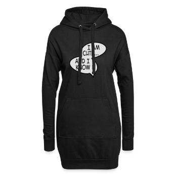 mignon - Sweat-shirt à capuche long Femme - noir - Devant