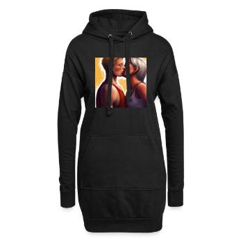 LGBT Queer kiss 🌈🌈 - Hoodie Dress - black - Front