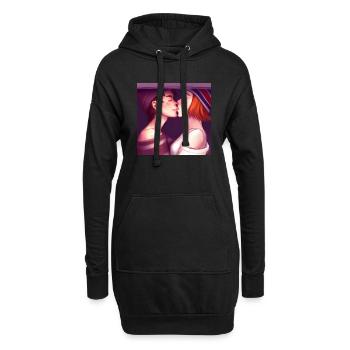 LGBT Queer Kuss 🌈🌈 - Hoodie-Kleid - Schwarz - Vorne