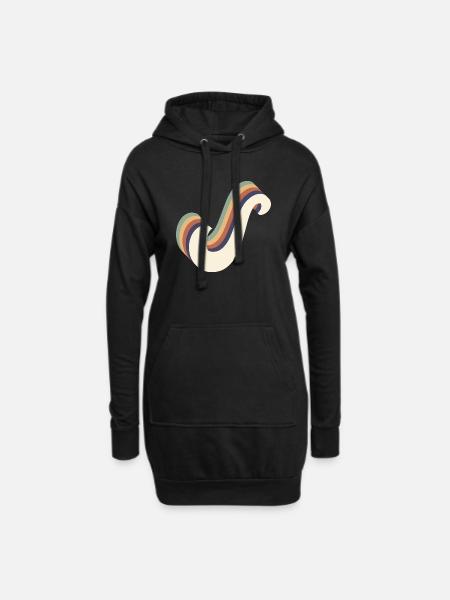 Buchstaben S - Hoodie-Kleid - Schwarz