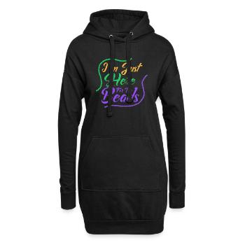 I'm Just Here For The Beads Mardi Gras Party - Hoodie Dress - black - Front