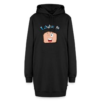 Lebakas / Leberkäse / Fleischkäse V2 - Hoodie-Kleid - Schwarz - Vorne - AI Model Female 172 light (172cm)