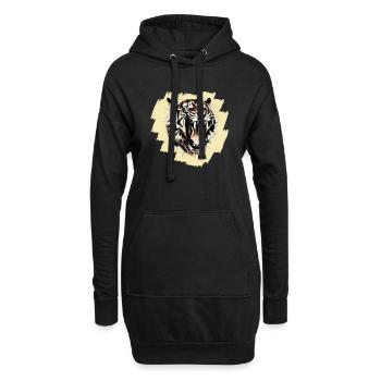 Cooles Tiger Motiv auf Hintergrund - Hoodie-Kleid - Schwarz - Vorne
