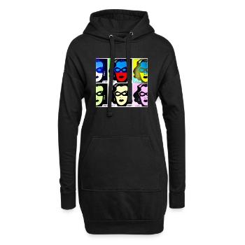 A002 - Hoodie-Kleid - Schwarz - Vorne