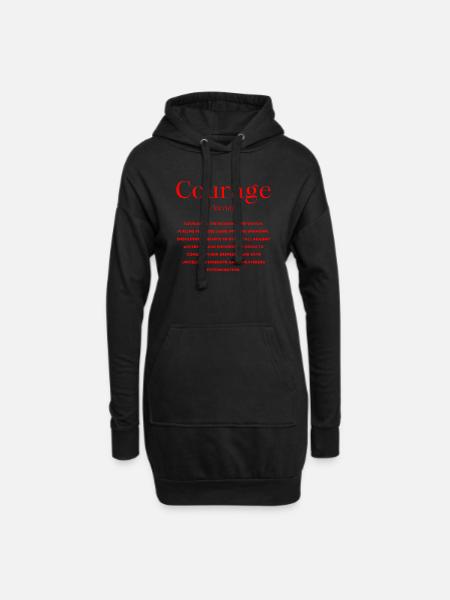 Courage Courage Définition - Sweat-shirt à capuche long Femme - noir