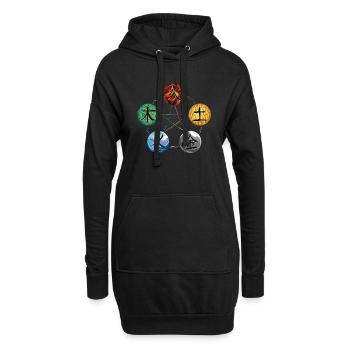 Arts martiaux de Qigong - Sweat-shirt à capuche long Femme - noir - Devant