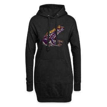 Der giftige Pfeilgiftfrosch lebt in den Tropen - Hoodie-Kleid - Schwarz - Vorne