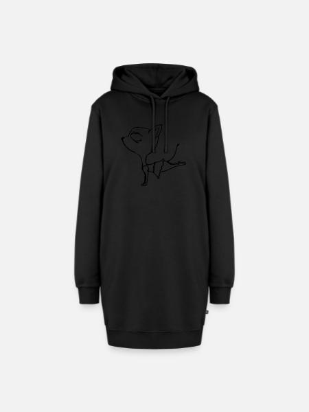 Chihuahua Hund - Hoodie-Kleid - Schwarz