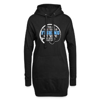 Fishing Angeln Vintage Design für Angler Fisherman - Hoodie-Kleid - Schwarz - Vorne