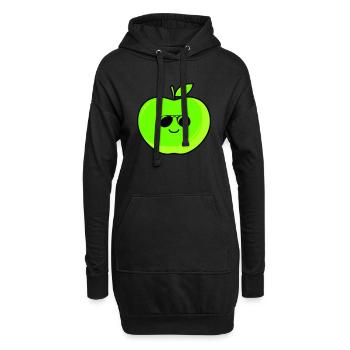 cooler apfel - Hoodie-Kleid - Schwarz - Vorne